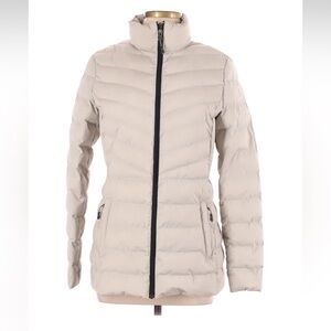 32 Degrees Packable Puffer Jacket Lightweight Quilted Coat Neutral Beige